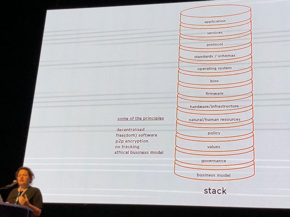 Marleen presenting the public stack
