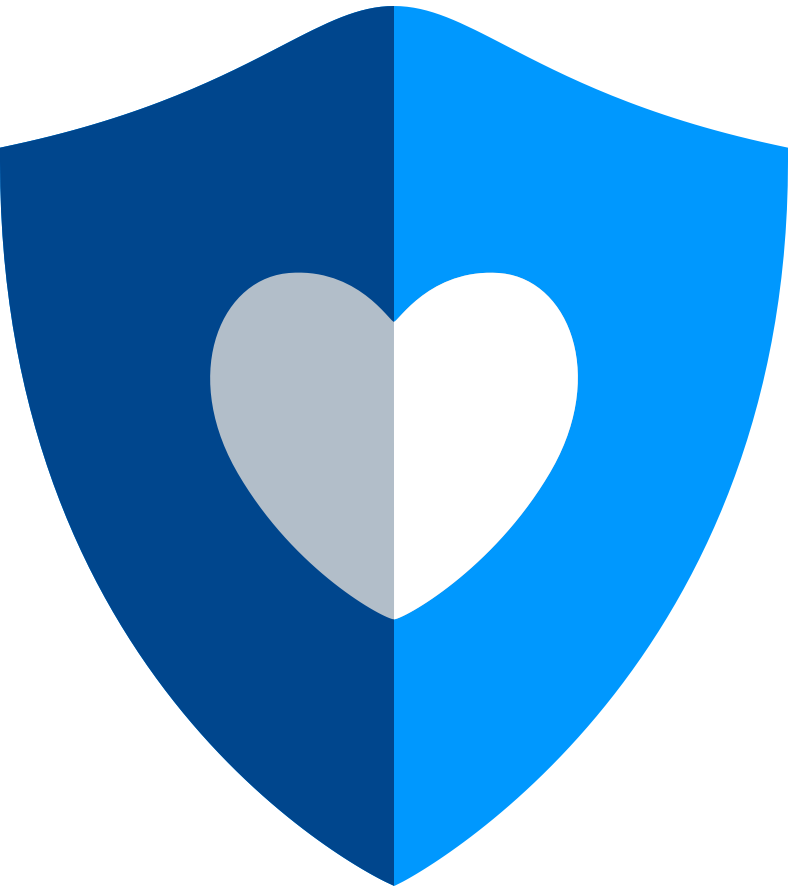 Better’s new icon is a blue shield with a stark shadow running half-way throught it and white heart at its centre.