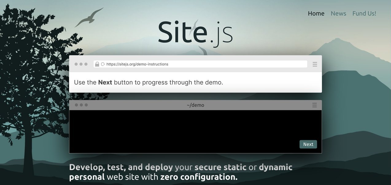 Screenshot of SiteJS.org