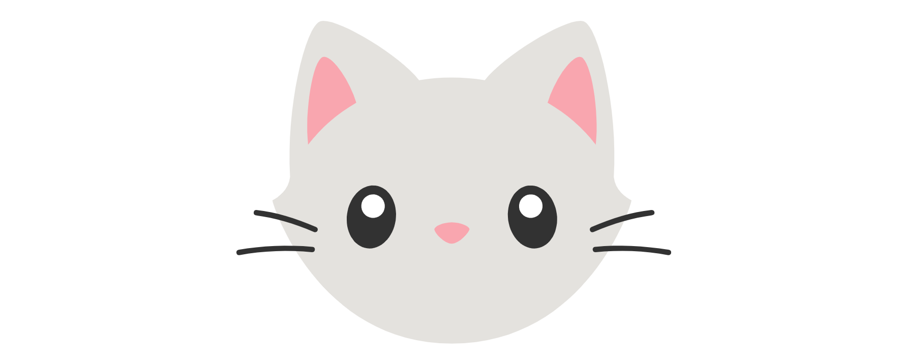A minimalist illustration of a cute Kitten’s head.
