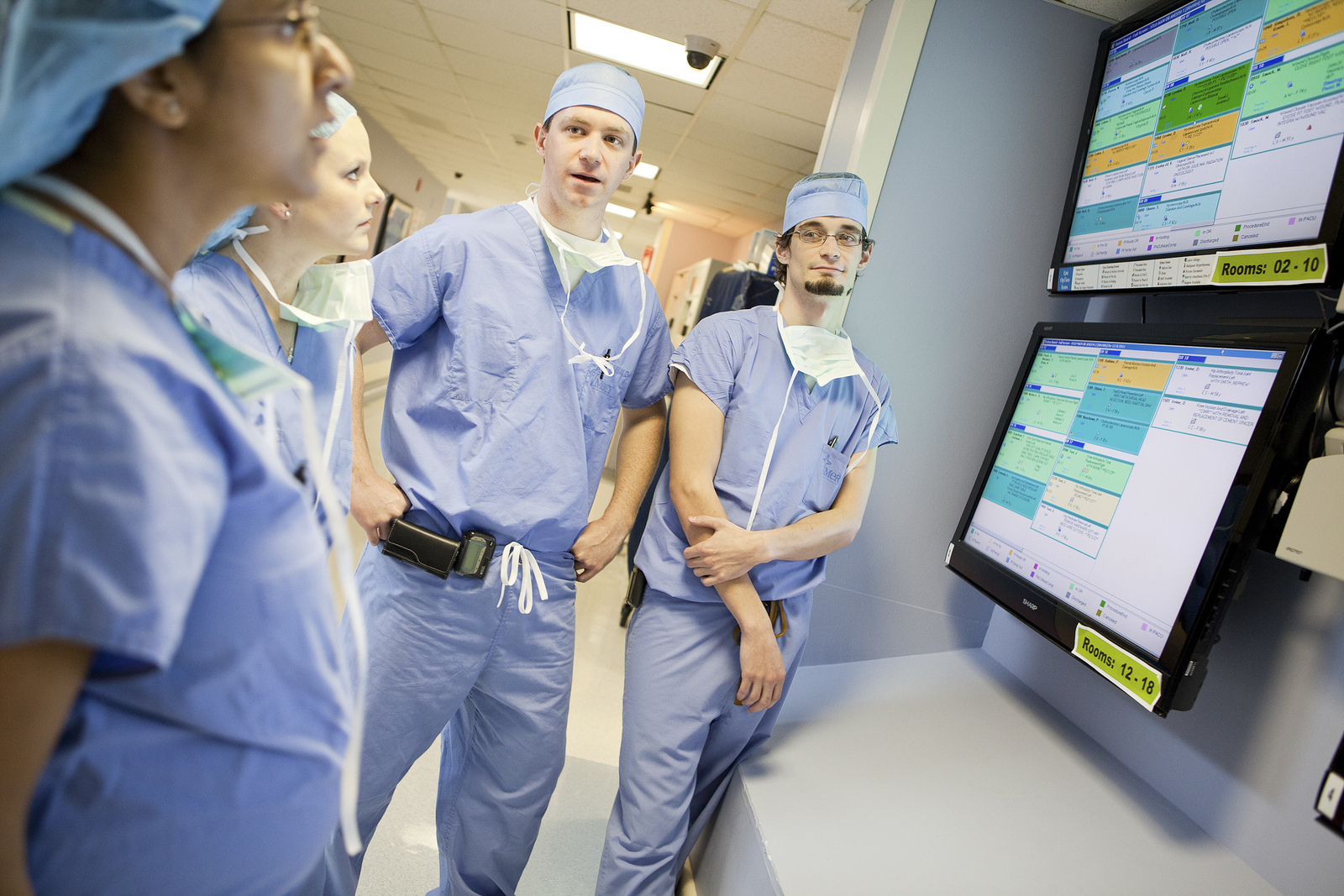 Photo of medical professionals reviewing medical information — photo courtesy of Mercy Health